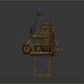 Ancient Wooden Water Wheel Traditional Structure With Rotating Wheel And Lifting Mechanism