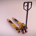 Heavy Duty Yellow Manual Pallet Jack With Black Handle And Red Wheels