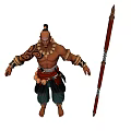 Modern game character Wu Song character image 3d model