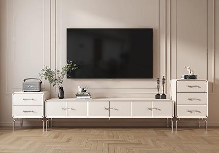 modern TV cabinet cream TV cabinet 3d model