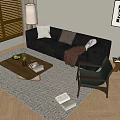 medieval double sofa 3d model