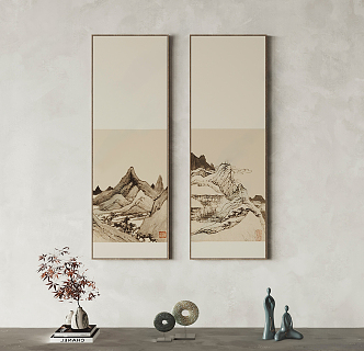 New Chinese Landscape Painting Decorative Painting 3d model