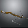 Traditional Handcrafted Bow With Wooden Grip White Frame And Archery String Design