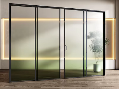 Modern sliding door glass door 3d model