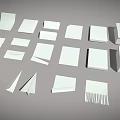 Assorted Paper Products With Folded Sheets Stacked Piles And Decorative Fringe Details