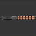 Modern Metallic Gun With Black And Copper Perforated Barrel And Grip