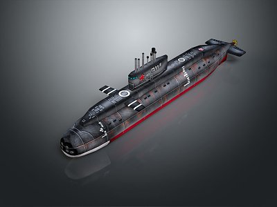 submarine diving ship submarine nuclear submarine 3d model