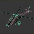 Military Camouflage Helicopter With Rotor Blades Fuselage And Detailed Design
