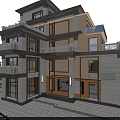 Modern Detached Villa With Light Brown Exterior Multi Storey Balconies Glass Railings And Large Windows