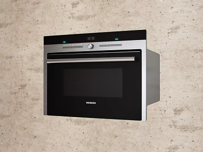 Siemens Built in Oven with Black and Silver Design and Control Panel 3d model
