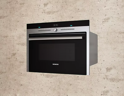 Siemens Built in Oven with Black and Silver Design and Control Panel 3d model