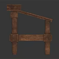 Rustic Wooden Small Table With Rectangular Surface And Sturdy Wood Legs