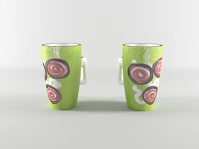 Modern Ceramic Cup Graffiti Cup 3d model