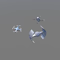 Futuristic Drones Including Small Blue And Manned Models With Advanced Tech Device 3d model