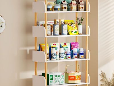 Gift Box Orange Golden Canon Snack Milk Potato Chips Fries Kitchen Ornaments Yogurt Bottled Beverage Pure Milk Vase Storage Rack Storage Rack Display Rack Background Wall Living Room Universal Wheel Mixed Oil Floor 3d model