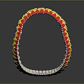 Circular Layered Necklace With Silver Gears And Colorful Smiley Faces