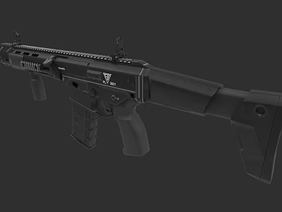 Modern Tactical Rifle With Rail System Magazine And Ergonomic Grip Design 3d model