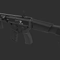 Modern Tactical Rifle With Rail System Magazine And Ergonomic Grip Design
