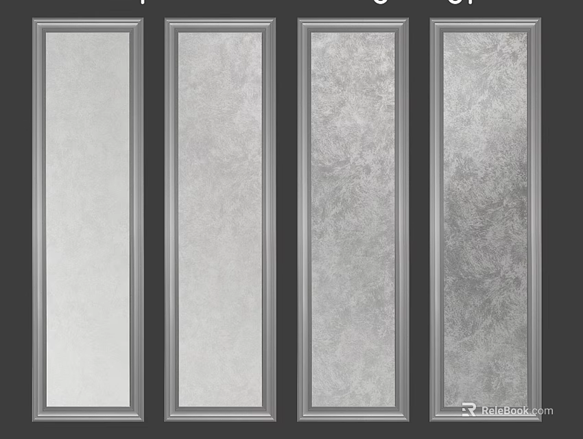 Decorative Wall Panels with Various Textures Gray Tone and Framed Edges for Interior Decoration 3d model 