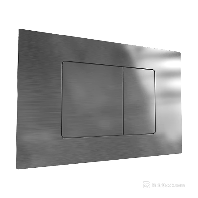 Modern Brushed Metal Switch Panel with Double Control Design for Home Decoration 3d model