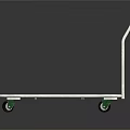 Metal Platform Cart With Flat Surface Four Green Wheels And Metal Handle
