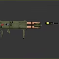 Green Rocket Launcher With Copper Propellant Chambers And Black Yellow Space Exploration Rocket