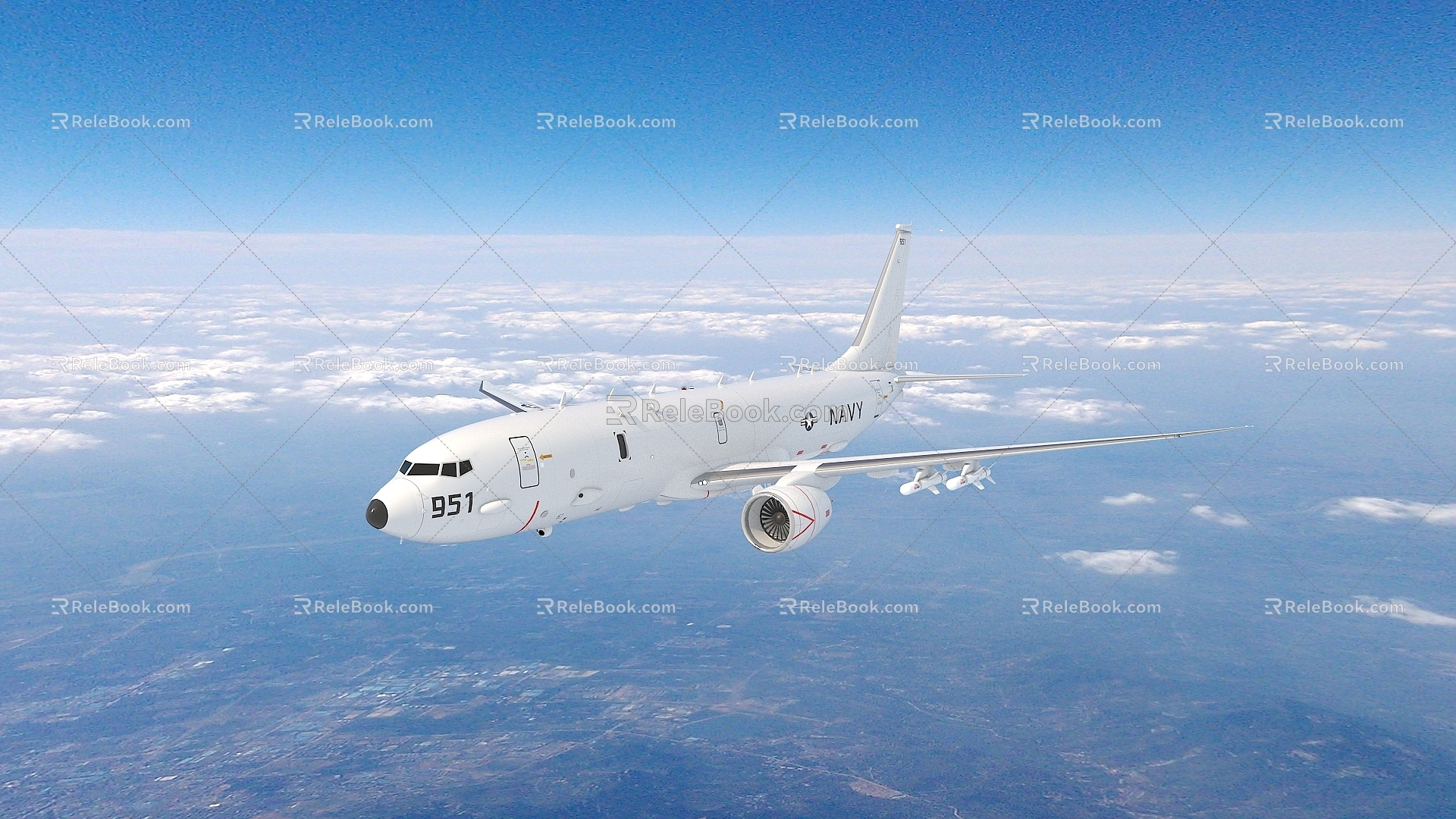 P8A U.S. Army P8A Anti-submarine P8 Patrol P8A Maritime Reconnaissance Aircraft P8a Poseidon Patrol Aircraft 3d model