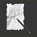 Hand Drawn Paper Sheets With Colored Tip Pencil For Daily Sketching And Writing