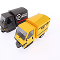 Black And Yellow Functional Vehicles Including SF Express Delivery And Sanitation Utility Trucks