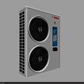 Haier Air Conditioner Fan with Two Black Fans White Outdoor Unit