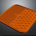 Vibrant Orange Silicone Kitchen Mat with Textured Surface and Honeycomb Pattern for Heat Resistance
