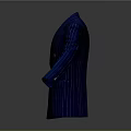 Elegant Blue Striped Double Breasted Formal Business Suit With Classic Design
