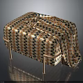 Patterned Fabric Covered Bench With Metal Legs For Decorative Home Furniture