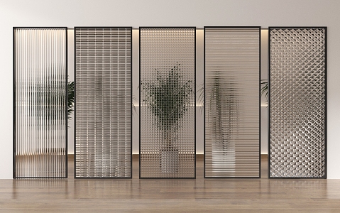 Glass screen glass partition 3d model