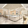 Modern Luxury Jewelry Store Interior Design With Bright Lighting Elegant Display Cases And Marble Flooring