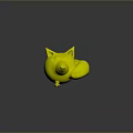 Cartoon Red Fox Character With Closed Eyes And Curled Up White Belly