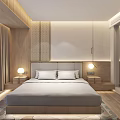 Modern Hotel Guest Room With Wooden Wall Panels Sofa Coffee Table And Large Windows