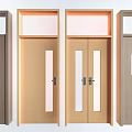 Four Different Wooden Door Designs With Dark Brown Light Wood Gray And Window Details