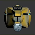Futuristic Yellow Green Weapon With Streamlined Body Digital Display And Modern Tech Features
