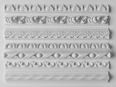 Gypsum Molding Featuring Various Decorative Patterns And Intricate Designs 3d model