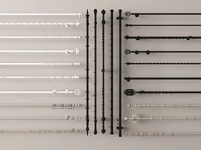 Variety Of Curtain Rods And Accessories For Decoration 3d model Variety Of Curtain Rods And Accessories For Decoration 3d model