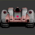 Futuristic Red And Silver Sports Car With Open Cockpit And Red Wheel Accents