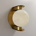 Elegant Wall Sconce With Golden Metal Frame And White Marble Sphere