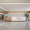 Modern Hotel Lobby With Reception Desk Pink Seating Natural Light And Polished Floor