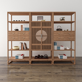 New Chinese Bookcase 3d model