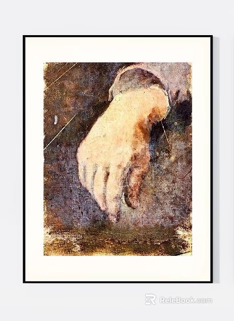 Portrait Painting Featuring Detailed Human Hand With Artistic Texture And Oil Painting Brushstrokes 3d model 