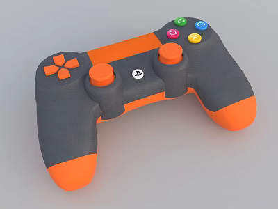Gray And Orange Game Controller With Colorful Buttons And Joysticks For Entertainment Electronics 3d model