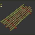 Wooden Boat Structure Made With Green Bamboo Poles Tied Together