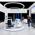 WISPRS Trade Show Booth With Modern Design Brand Signage And Product Display Counters