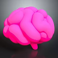 Sleek Pink Brain 3D Model On Dark Background With Glossy Surface 3d model
